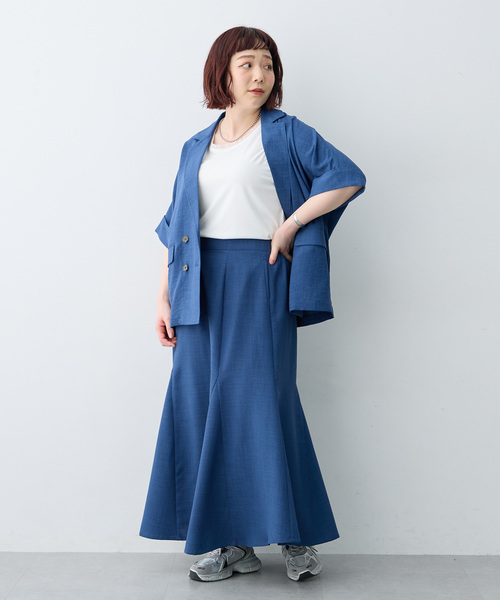 anyfee(エニフィー)の「【anyfee/大きいサイズ】シアーチュールトリミングノースリーブトップス(Tシャツ/カットソー・レディース・アイボリー/ブラック・5L/LL/3L/4L)」の12枚目の写真