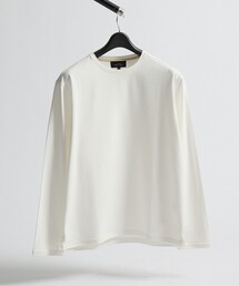 コットンフラノ クルーネック 長袖Tシャツ / ストレッチ