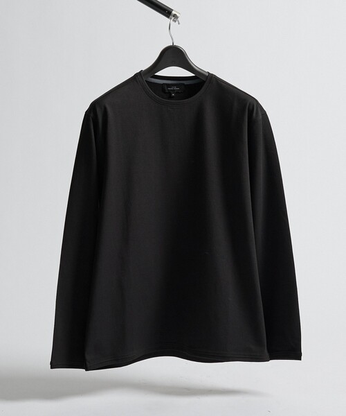 ABAHOUSE(アバハウス)の「コットンフラノ クルーネック 長袖Tシャツ / ストレッチ(Tシャツ/カットソー・メンズ・ブラック/ホワイト/ライトグレー・44/46/50/48)」の2枚目の写真