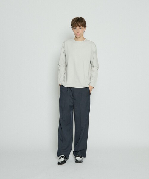 ABAHOUSE(アバハウス)の「コットンフラノ クルーネック 長袖Tシャツ / ストレッチ(Tシャツ/カットソー・メンズ・ブラック/ホワイト/ライトグレー・44/46/50/48)」の13枚目の写真