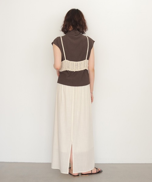 cheriella(シェリエラ)の「【cheriell】透かし編みニットビスチェ OPENWORK KNIT BUSTIER(キャミソール・レディース・ブラック/アイボリー・FREE)」の11枚目の写真