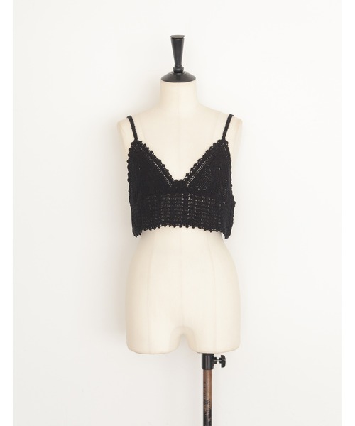 cheriella(シェリエラ)の「【cheriell】透かし編みニットビスチェ OPENWORK KNIT BUSTIER(キャミソール・レディース・ブラック/アイボリー・FREE)」の22枚目の写真