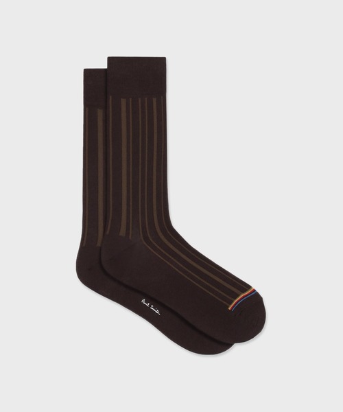 Paul Smith(ポールスミス)の「“Shadow Stripe” ドレスソックス【260610 DRO】(ソックス/靴下・メンズ・ネイビー/ダークブラウン・25-27)」の2枚目の写真