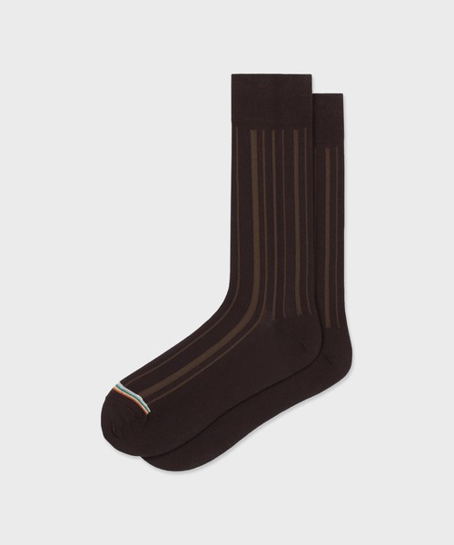 Paul Smith(ポールスミス)の「“Shadow Stripe” ドレスソックス【260610 DRO】(ソックス/靴下・メンズ・ネイビー/ダークブラウン・25-27)」の3枚目の写真