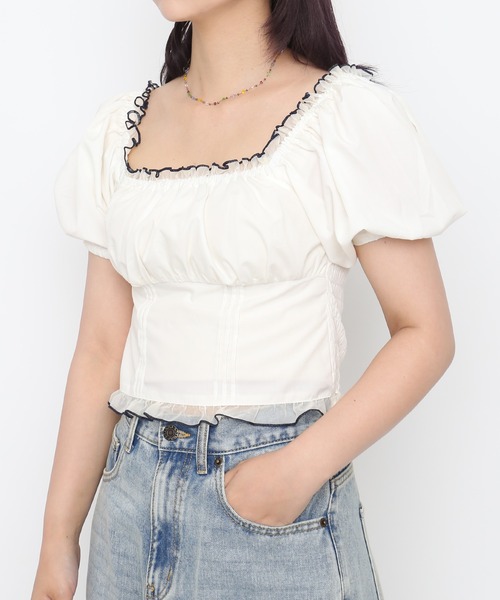 PUNYUS(プニュズ)の「【NEW SIZE】パフスリーブブラウス(シャツ/ブラウス・レディース・オフホワイト/ネイビー・1/5/4/3/2)」の10枚目の写真