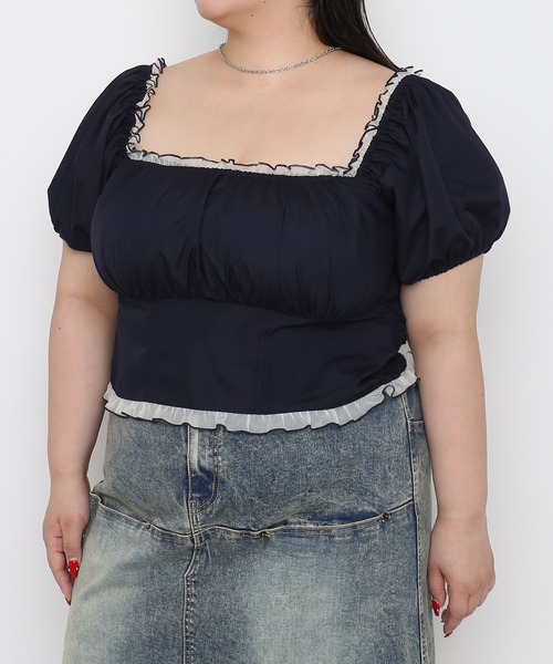 PUNYUS(プニュズ)の「【NEW SIZE】パフスリーブブラウス(シャツ/ブラウス・レディース・オフホワイト/ネイビー・1/5/4/3/2)」の12枚目の写真