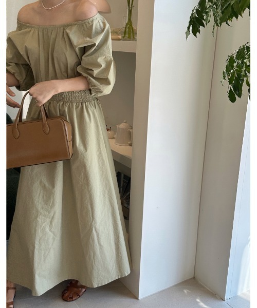 FAVORITO(ファヴォリート)の「リラックスウエストマークワンピース(ワンピース・レディース・ホワイト/ライトブルー/グリーン・F)」の7枚目の写真