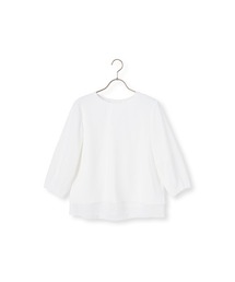 ランタンスリーブブラウス【7分袖】裾のオーガンジーデザインがオケージョンにもマッチ