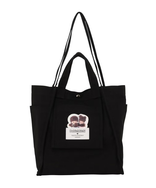 SALON de RUBAN(サロンドルヴァン)の「【SALON de RUBAN / サロン ド ルヴァン】 ベビチッチ トートバッグ モンチッチ(トートバッグ・レディース・アイボリー/ブラック・FREE)」の1枚目の写真