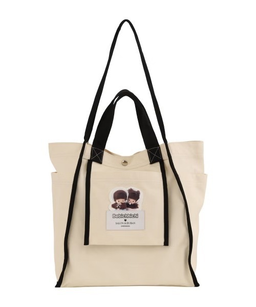 SALON de RUBAN(サロンドルヴァン)の「【SALON de RUBAN / サロン ド ルヴァン】 ベビチッチ トートバッグ モンチッチ(トートバッグ・レディース・アイボリー/ブラック・FREE)」の9枚目の写真