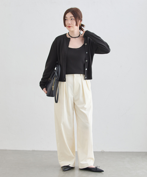 journal standard L'essage(ジャーナルスタンダードレサージュ)の「《追加》ストレッチコーデュロイ 2タックパンツ(その他パンツ・レディース・ホワイト・40/38/36)」の2枚目の写真