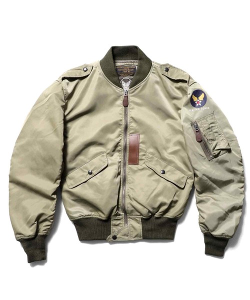 HOUSTON(ヒューストン)の「HOUSTON L-2 FLIGHT JACKET(ミリタリージャケット・メンズ・ブラック/オリーブドラブ・42/40/38/44)」の2枚目の写真