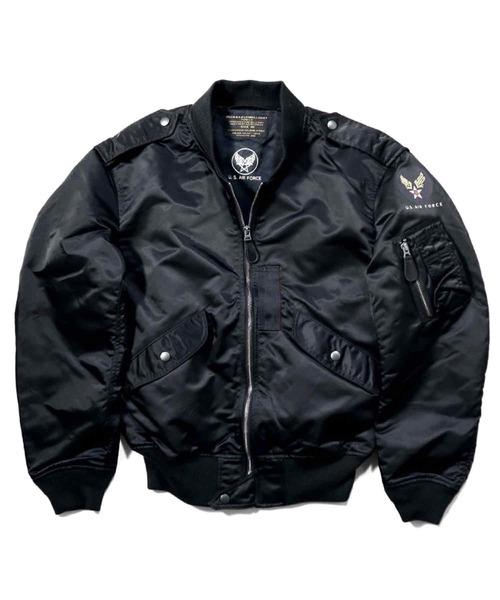 HOUSTON(ヒューストン)の「HOUSTON L-2 FLIGHT JACKET(ミリタリージャケット・メンズ・ブラック/オリーブドラブ・42/40/38/44)」の1枚目の写真
