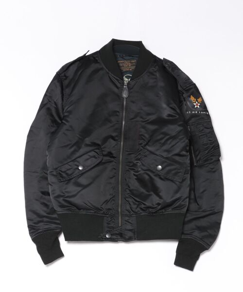 HOUSTON(ヒューストン)の「HOUSTON L-2 FLIGHT JACKET(ミリタリージャケット・メンズ・ブラック/オリーブドラブ・42/40/38/44)」の4枚目の写真