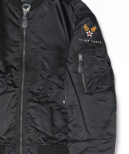 HOUSTON(ヒューストン)の「HOUSTON L-2 FLIGHT JACKET(ミリタリージャケット・メンズ・ブラック/オリーブドラブ・42/40/38/44)」の8枚目の写真
