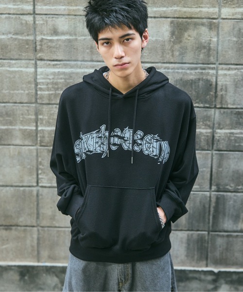 ILL'S（イルズ）の「ARCH LOGO PULLOVER HOODIE / アーチロゴ プルオーバー フーディ メンズ レディース ユニセックス（スウェット・メンズ・ライム/チャコールグレー/グレー/ブラック・L/M）」の2枚目の写真