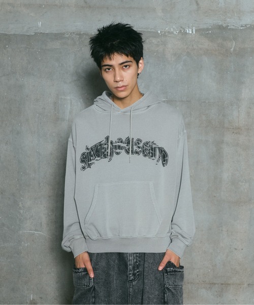 ILL'S（イルズ）の「ARCH LOGO PULLOVER HOODIE / アーチロゴ プルオーバー フーディ メンズ レディース ユニセックス（スウェット・メンズ・ライム/チャコールグレー/グレー/ブラック・L/M）」の11枚目の写真