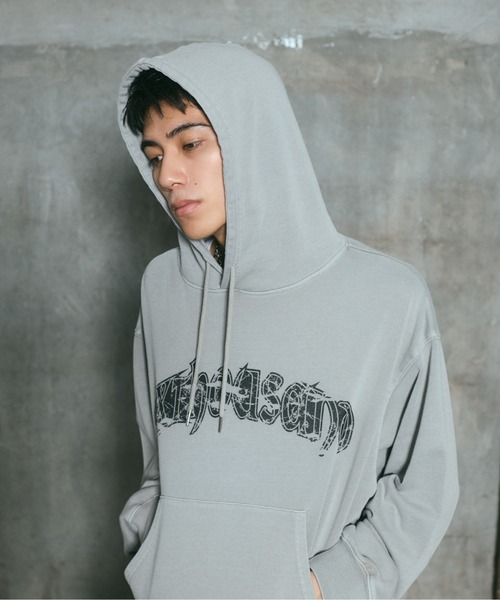 ILL'S（イルズ）の「ARCH LOGO PULLOVER HOODIE / アーチロゴ プルオーバー フーディ メンズ レディース ユニセックス（スウェット・メンズ・ライム/チャコールグレー/グレー/ブラック・L/M）」の15枚目の写真