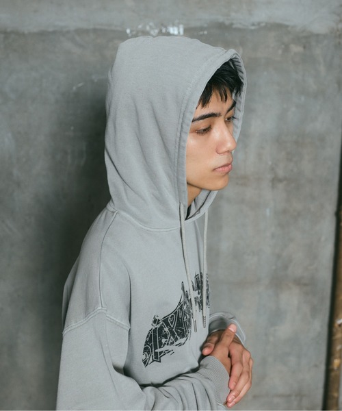 ILL'S（イルズ）の「ARCH LOGO PULLOVER HOODIE / アーチロゴ プルオーバー フーディ メンズ レディース ユニセックス（スウェット・メンズ・ライム/チャコールグレー/グレー/ブラック・L/M）」の16枚目の写真