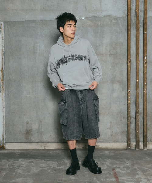 ILL'S（イルズ）の「ARCH LOGO PULLOVER HOODIE / アーチロゴ プルオーバー フーディ メンズ レディース ユニセックス（スウェット・メンズ・ライム/チャコールグレー/グレー/ブラック・L/M）」の17枚目の写真