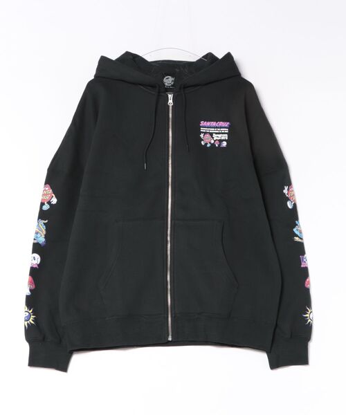 SANTA CRUZ(サンタクルーズ)の「【ムラサキスポーツ限定】SANTACRUZ/サンタクルーズ ジップアップ パーカー フーディー ロゴ バックプリント 裏起毛 502264333(パーカー・レディース・ライトブルー/ブラック・L/M)」の19枚目の写真