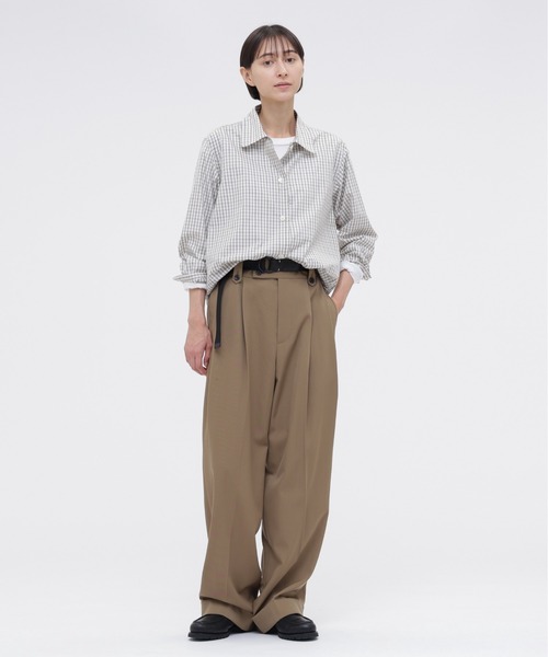 MARGARET HOWELL(マーガレットハウエル)の「COTTON SILK CHECK(シャツ/ブラウス・レディース・アイボリー/ブルー・1/2)」の3枚目の写真