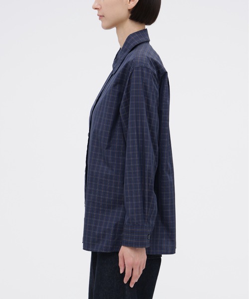 MARGARET HOWELL(マーガレットハウエル)の「COTTON SILK CHECK(シャツ/ブラウス・レディース・アイボリー/ブルー・1/2)」の5枚目の写真