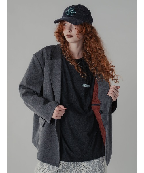 ELCHELE（エルチェレ）の「#3 TAILORED PADDED LINING PROM JACKET（テーラードジャケット・レディース・ブラック/ヘザーグレー/キャメル・36/38）」の2枚目の写真