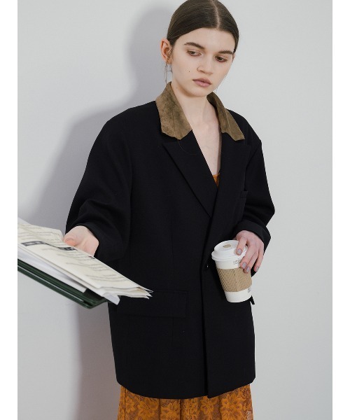 ELCHELE（エルチェレ）の「#3 TAILORED PADDED LINING PROM JACKET（テーラードジャケット・レディース・ブラック/ヘザーグレー/キャメル・36/38）」の18枚目の写真