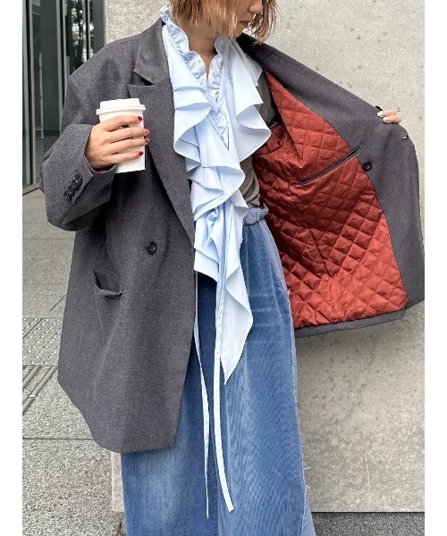 ELCHELE（エルチェレ）の「#3 TAILORED PADDED LINING PROM JACKET（テーラードジャケット・レディース・ブラック/ヘザーグレー/キャメル・36/38）」の20枚目の写真