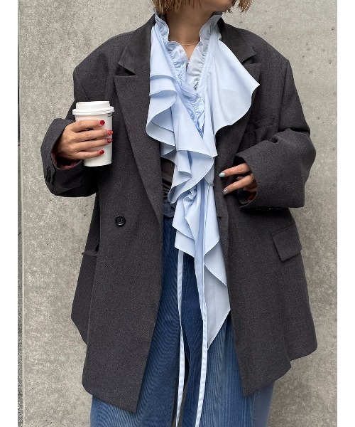 ELCHELE（エルチェレ）の「#3 TAILORED PADDED LINING PROM JACKET（テーラードジャケット・レディース・ブラック/ヘザーグレー/キャメル・36/38）」の21枚目の写真