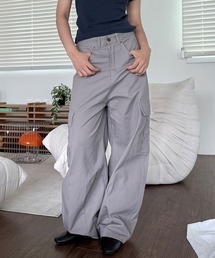 コットン ストレート カーゴ ワイド パンツ