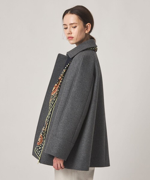Steven Alan(スティーブンアラン)の「<Steven Alan>ウール カシミヤ テント ショートコート(ステンカラーコート・レディース・グレー/ブラック・S/M/L)」の3枚目の写真