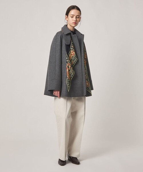 Steven Alan(スティーブンアラン)の「<Steven Alan>ウール カシミヤ テント ショートコート(ステンカラーコート・レディース・グレー/ブラック・S/M/L)」の4枚目の写真