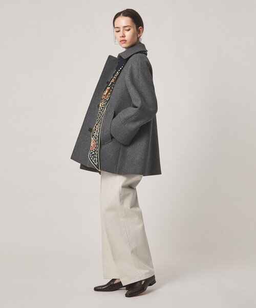 Steven Alan(スティーブンアラン)の「<Steven Alan>ウール カシミヤ テント ショートコート(ステンカラーコート・レディース・グレー/ブラック・S/M/L)」の5枚目の写真