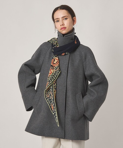 Steven Alan(スティーブンアラン)の「<Steven Alan>ウール カシミヤ テント ショートコート(ステンカラーコート・レディース・グレー/ブラック・S/M/L)」の6枚目の写真