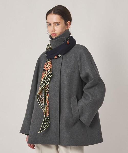 Steven Alan(スティーブンアラン)の「<Steven Alan>ウール カシミヤ テント ショートコート(ステンカラーコート・レディース・グレー/ブラック・S/M/L)」の7枚目の写真