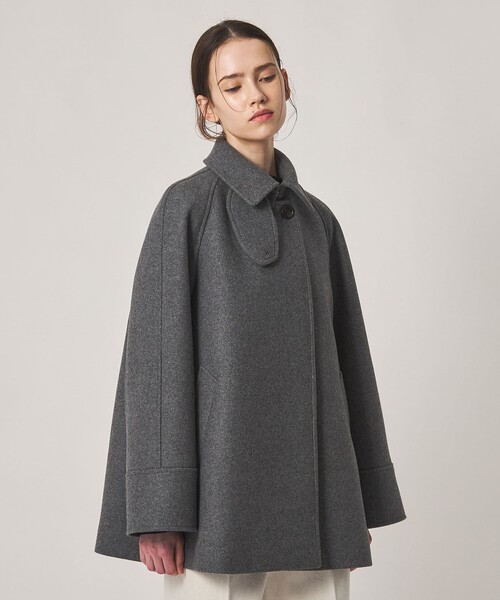 Steven Alan(スティーブンアラン)の「<Steven Alan>ウール カシミヤ テント ショートコート(ステンカラーコート・レディース・グレー/ブラック・S/M/L)」の8枚目の写真