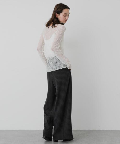 SENSE OF PLACE by URBAN RESEARCH(センスオブプレイスバイアーバンリサーチ)の「シアーレースカットトップ(Tシャツ/カットソー・レディース・ベージュ/ブラック/ホワイト系その他/アイボリー・ONE)」の9枚目の写真