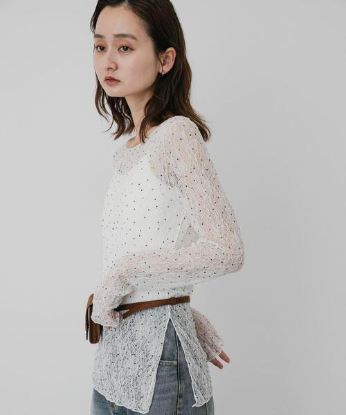 SENSE OF PLACE by URBAN RESEARCH(センスオブプレイスバイアーバンリサーチ)の「シアーレースカットトップ(Tシャツ/カットソー・レディース・ベージュ/ブラック/ホワイト系その他/アイボリー・ONE)」の13枚目の写真