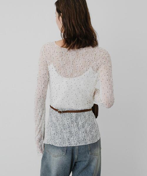 SENSE OF PLACE by URBAN RESEARCH(センスオブプレイスバイアーバンリサーチ)の「シアーレースカットトップ(Tシャツ/カットソー・レディース・ベージュ/ブラック/ホワイト系その他/アイボリー・ONE)」の14枚目の写真