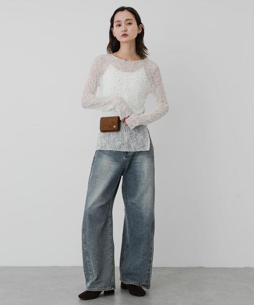 SENSE OF PLACE by URBAN RESEARCH(センスオブプレイスバイアーバンリサーチ)の「シアーレースカットトップ(Tシャツ/カットソー・レディース・ベージュ/ブラック/ホワイト系その他/アイボリー・ONE)」の15枚目の写真