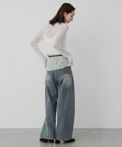 SENSE OF PLACE by URBAN RESEARCH(センスオブプレイスバイアーバンリサーチ)の「シアーレースカットトップ(Tシャツ/カットソー・レディース・ベージュ/ブラック/ホワイト系その他/アイボリー・ONE)」の16枚目の写真