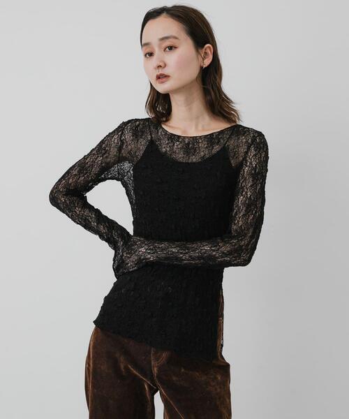 SENSE OF PLACE by URBAN RESEARCH(センスオブプレイスバイアーバンリサーチ)の「シアーレースカットトップ(Tシャツ/カットソー・レディース・ベージュ/ブラック/ホワイト系その他/アイボリー・ONE)」の19枚目の写真
