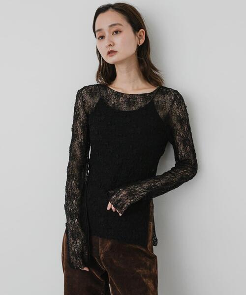SENSE OF PLACE by URBAN RESEARCH(センスオブプレイスバイアーバンリサーチ)の「シアーレースカットトップ(Tシャツ/カットソー・レディース・ベージュ/ブラック/ホワイト系その他/アイボリー・ONE)」の20枚目の写真