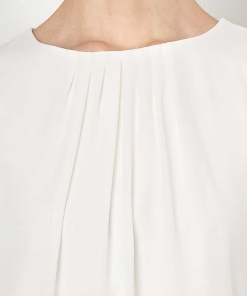 MICHEL KLEIN（ミッシェル・クラン）の「[通勤におすすめ]バルーンヘムブラウソー（シャツ/ブラウス・レディース・ホワイト/ライトグレー・38）」の10枚目の写真