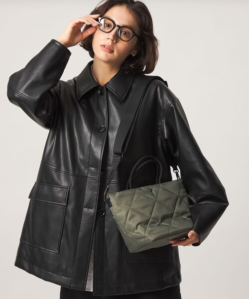 green label relaxing(グリーンレーベルリラクシング)の「<PARTE>キルティング 2WAYバッグ / トートバッグ / ショルダーバッグ はっ水(ショルダーバッグ・レディース・モカ/オリーブ/ブラック・FREE)」の12枚目の写真