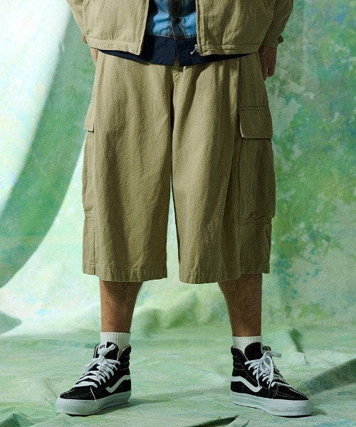ACANTHUS（アカンサス）の「mp15425- Baggy Cargo Shorts バギーカーゴショートパンツ(PT2702)（その他パンツ・メンズ・ベージュ/ブラック・XL/L/M/S）」の3枚目の写真