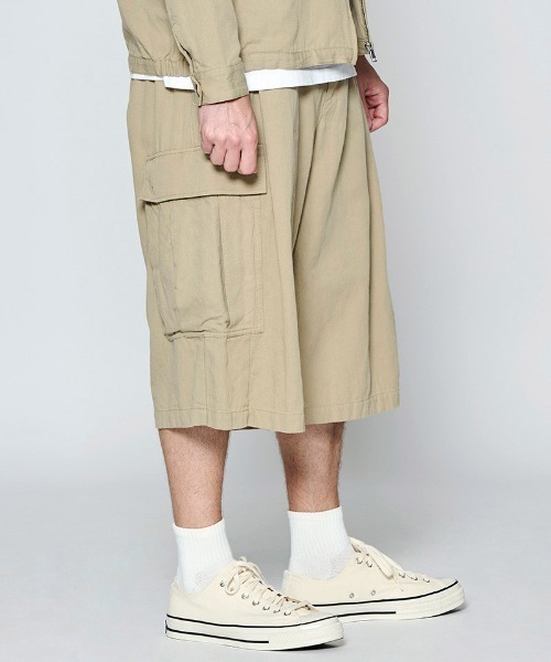 ACANTHUS（アカンサス）の「mp15425- Baggy Cargo Shorts バギーカーゴショートパンツ(PT2702)（その他パンツ・メンズ・ベージュ/ブラック・XL/L/M/S）」の9枚目の写真