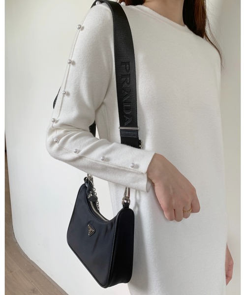 BIRTHDAY BASH（バースデイバッシュ）の「MIDI PEPLUM KNIT DRESS with PEARL（ミディぺプラムニットドレス）（ワンピース・レディース・ホワイト・M）」の8枚目の写真